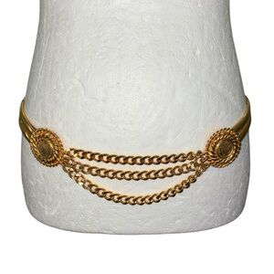 Vintage Gay Boyer Gold Metal Chain Medallion Belt